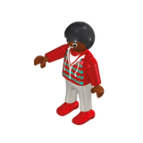 Playmobil 30 10 4130 Schoolchild, black hair, brown skin, red striped hoodie 70997, 9419