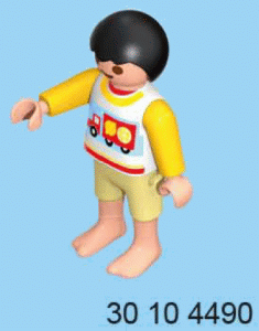 Playmobil 30 10 4490 Boy, black hair, short yellow pyjamas with truck print 70192