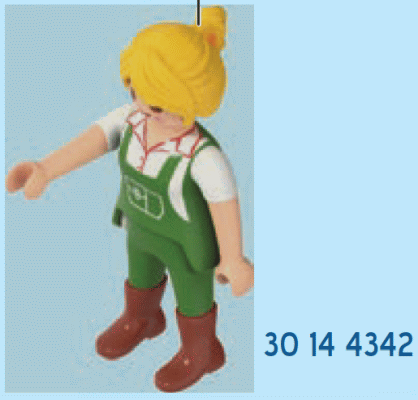 PLAYMOBIL 30 14 4342 Farmer, female, blonde ponytail, green overalls 70608