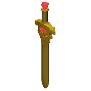 Playmobil 30 20 4842 Gold Sword with red jewels in hilt and pommel, long, jewelled handle