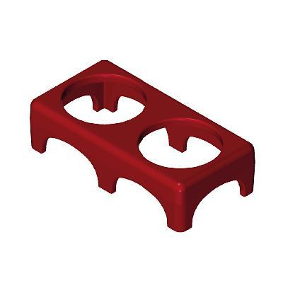 Playmobil 30 23 8432 Dark Red Holder for pet dishes, two round holes 5214, 9078, 9275, 9276