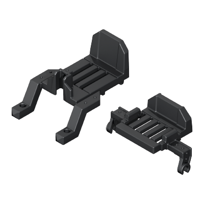 Playmobil 30 60 9602 Black Platforms for cannon frame, with back edges