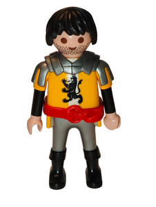 Playmobil 30 00 8392 Lion knight, shaggy black hair, yellow shirt, red belt, black boots 4871