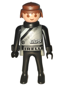 Playmobil 30 00 8770 Pirelli Race car driver, black and grey suit 3930, 4427