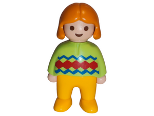 Playmobil 1.2.3 child 60 11 0150 girl green shirt, yellow pants, orange hair 6620, 6750