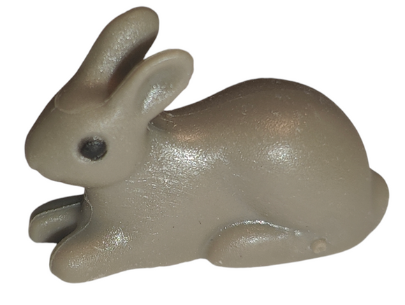 Playmobil 30 62 6113 Grey Rabbit with Black Eyes, large, lying down