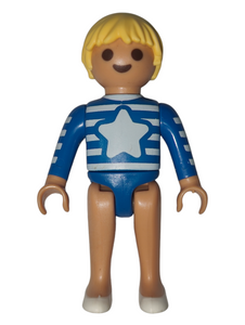 Playmobil Child girl boy, blue swimsuit with white star