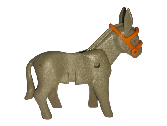 Playmobil 30 67 3570 old style Grey Donkey with orange bridle 3368 , 3747 , 3993