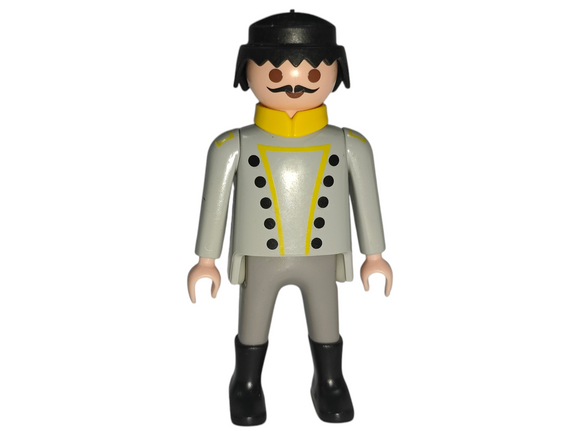 Playmobil 30 00 5300 Confederate officer guard soldier with black hair and mustache 3784 , 7663