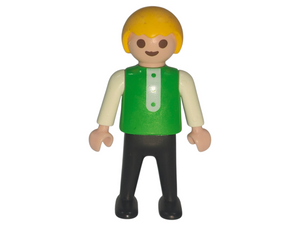 Playmobil 3714 Boy, blond, green shirt with white buttons and white sleeves