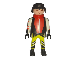 Playmobil 30 00 1234 Go-kart driver, male, black hair, yellow/red/black/white suit 9322