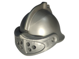 Playmobil 30 26 6320 Grey Helmet, bell-shaped, ridge over top and clips for visor and 30 26 6330 Visor for bell-shaped helmet, holes in front