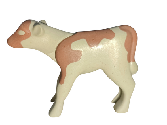 Playmobil Cow calf Light brown / pink with white eyes