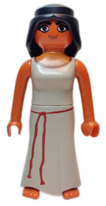 Playmobil 30 14 9270 Egyptian mother, long black hair, cream dress, gold necklace 6492 9542