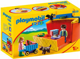 Playmobil 9123 1.2.3 Take Along Market Stall with Carry Handle and Shape Sorting new in box