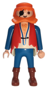 Playmobil split beard orange hair pirate with chest hair and thorn vest