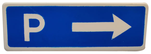 Playmobil Blue parking Traffic Sign with white arrow